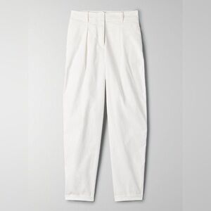 Wilfred Free Aritzia Day Off White High-Waisted Pleated Pants